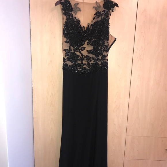 jovani black lace dress